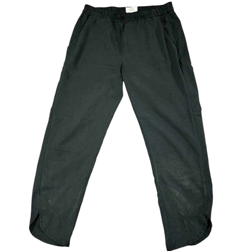 Marine Layer Black Elastic Waist Tulip Hem Pull On Tapered Pants black Womens XS